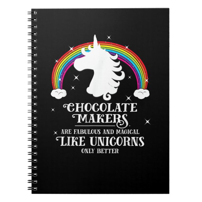 Schokolade Maker Fabulous Magical like Unicorns Fu Notizblock (Vorderseite)