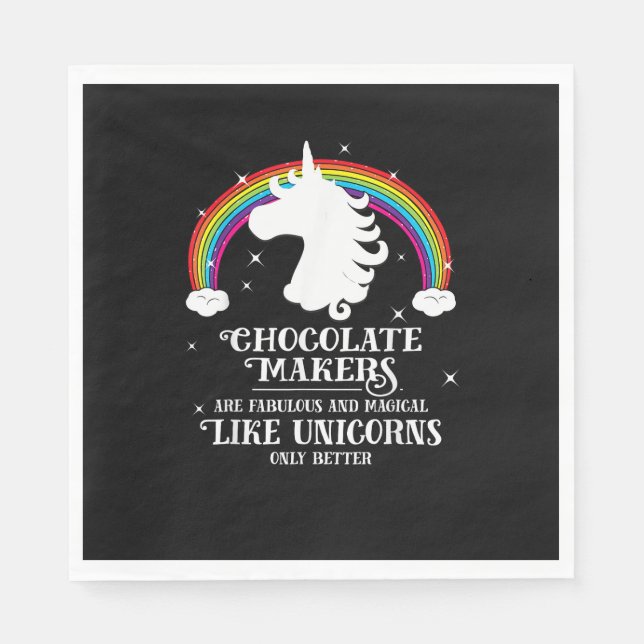 Schokolade Maker Fabulous Magical like Unicorns Fu Serviette (Vorderseite)