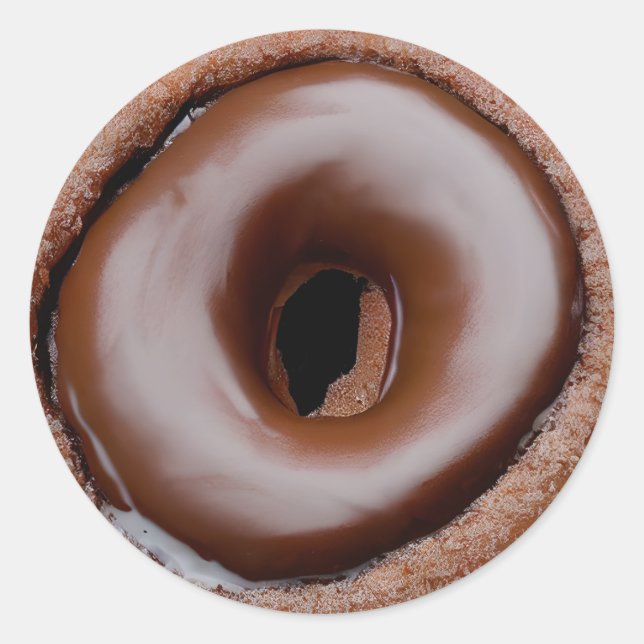 Schokolade Mattiert Donut Runder Aufkleber (Vorderseite)