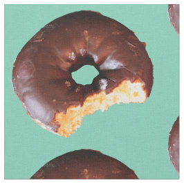Schokolade, Mattiert-Gelbkuchen Donut auf Minzgrün Stoff