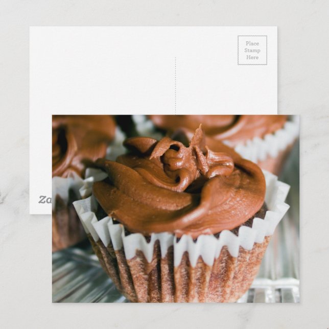 Schokolade Mattierte Cupcakes Lebensmittelfotograf Postkarte (Vorne/Hinten)