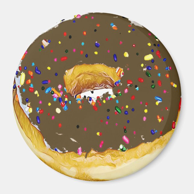 Schokolade Mattierte Donut Sprinkles Magnet (Vorne)