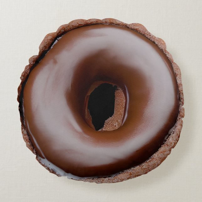 Schokolade Mattierte Donut und Sprinklen Rundes Kissen (Vorderseite)
