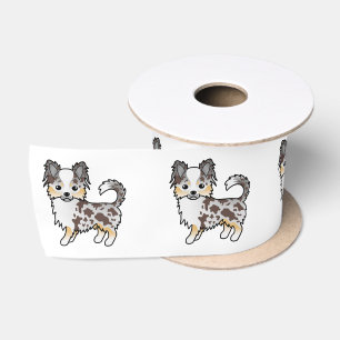 Schokolade Merle Long Coat Chihuahua Cartoon Dog Satinband