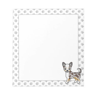 Schokolade Merle Smooth Coat Chihuahua Dog & Paws Notizblock