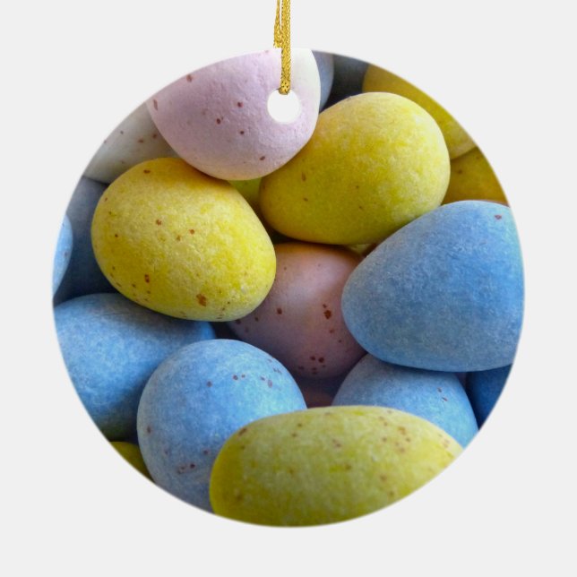 Schokolade-Mini-Eier Keramikornament (Hinten)