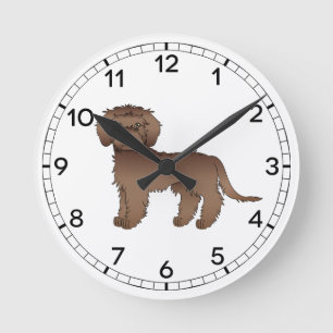 Schokolade Mini Goldendoodle Niedlicher Cartoon Do Runde Wanduhr
