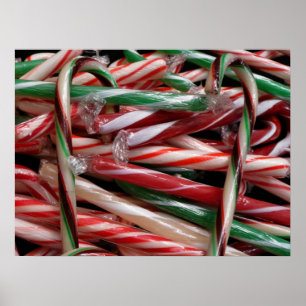 Schokolade Minze Candy Canes Holiday Festival Poster