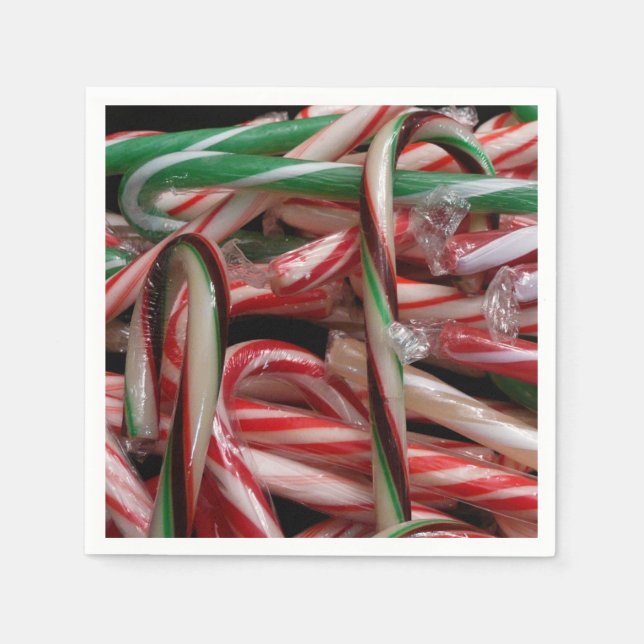 Schokolade Minze Candy Canes Holiday Festival Serviette (Vorderseite)