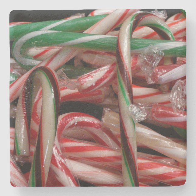 Schokolade Minze Candy Canes Holiday Festival Steinuntersetzer (Vorderseite)