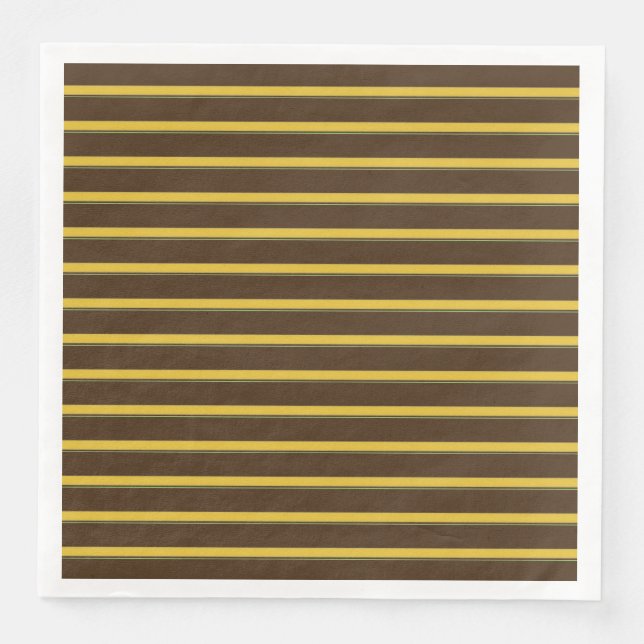 Schokolade mit Gold und grünem Pinstripe Serviette (Vorderseite)