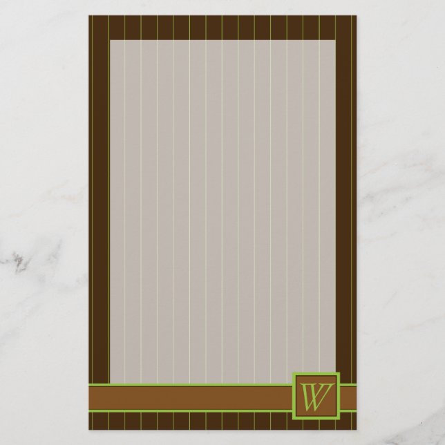 Schokolade mit Limonem Pinstripes-Geschirr Briefpapier (Vorderseite)