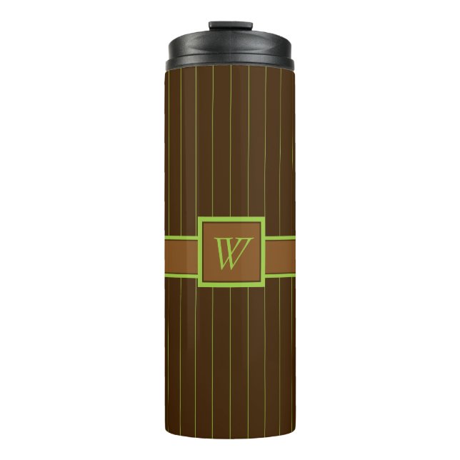 Schokolade mit Limonem Pinstripes-Thermaltumbler Thermosbecher (Vorderseite)