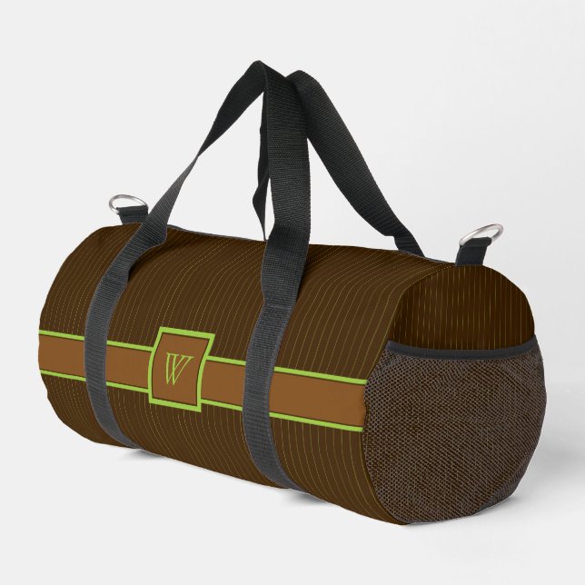 Schokolade mit Limonen Pinstreifen Duffle Bag (Rechte Ecke)