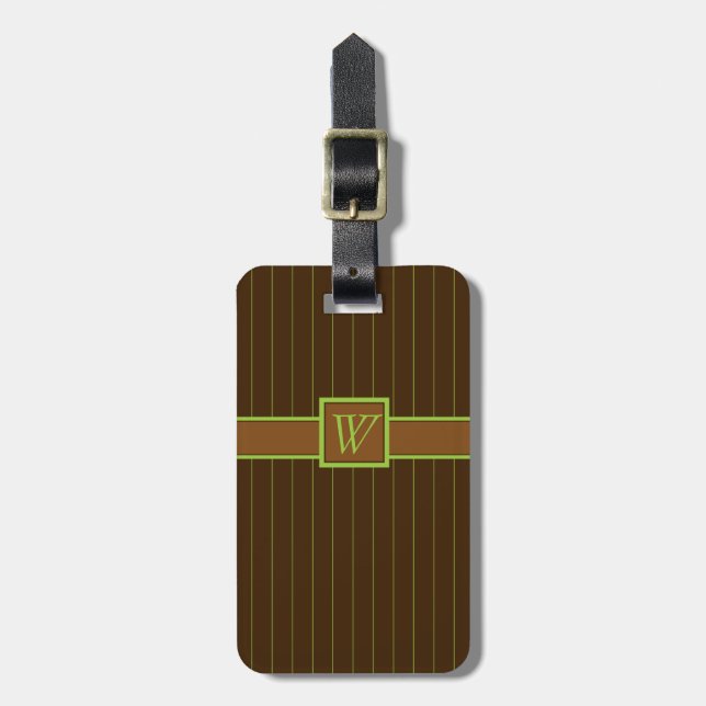 Schokolade mit Limonen Pinstripes Gepäckstück Gepäckanhänger (Vorderseite vertikal)