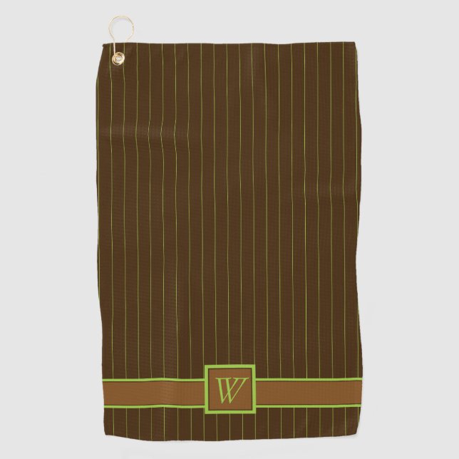 Schokolade mit Limonen Pinstripes Golf Handtuch (Vorderseite)