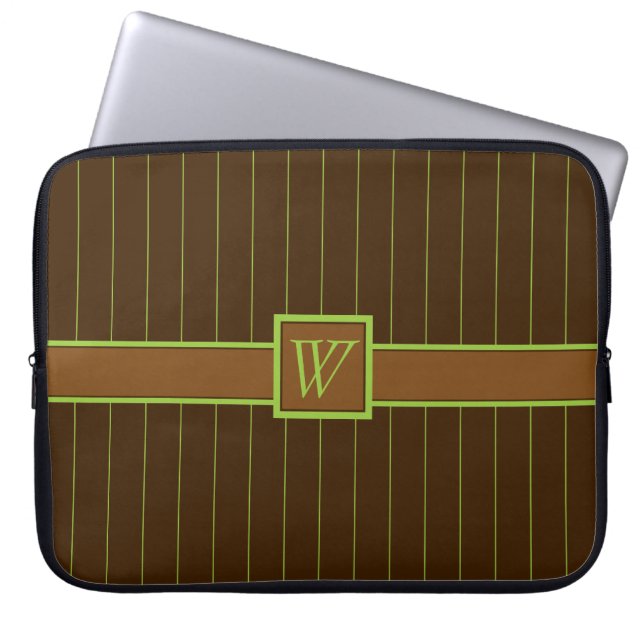 Schokolade mit Limonen Pinstripes Laptopschutzhülle (Vorderseite)