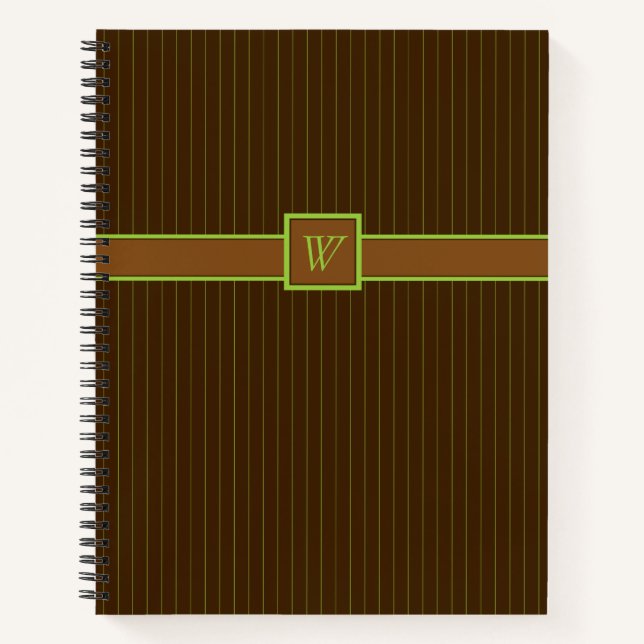 Schokolade mit Limonen Pinstripes Spiral-Notebook Notizbuch (Vorderseite)