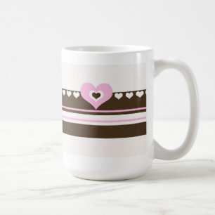 Schokolade mit rosa Herzen Kaffeetasse