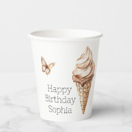 Schokolade Mocha Ice Cream Cone Geburtstag Pappbecher