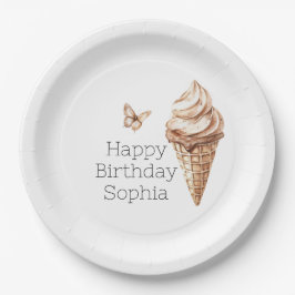 Schokolade Mocha Ice Cream Cone Geburtstag Pappteller