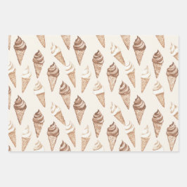 Schokolade Mocha Ice Creme Cones Geburtstag Geschenkpapier Set