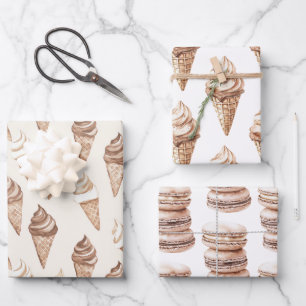 Schokolade Mocha Ice Creme Cones Geburtstag Geschenkpapier Set