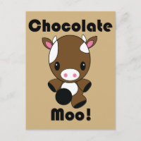 Schokolade Moo Kawaii Kuh Postkarte