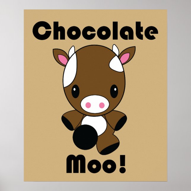 Schokolade Moo Kawaii Kuhposter Poster (Vorne)