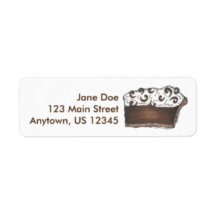 Schokolade Mousse Pie Slice Dessert Adressetikette