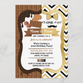 Schokolade & Mr. One derful First Birthday Joint Einladung