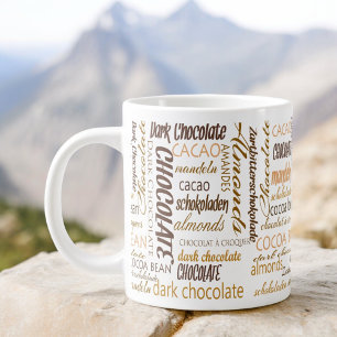 Schokolade Multilingual Typografy Word Cloud Jumbo-Tasse