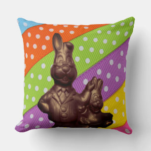 Schokolade Oaster Bunnies & Polka Dot Ribbon, ZSSG Kissen