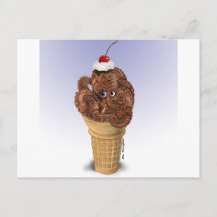 Schokolade Octopus Ice Creme Postkarte