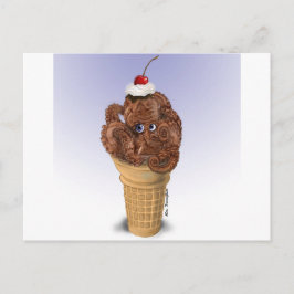 Schokolade Octopus Ice Creme Postkarte