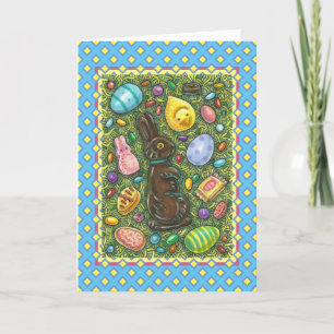SCHOKOLADE OSTBUNNY, CHICK, EIER, GELLY BEANS FEIERTAGSKARTE