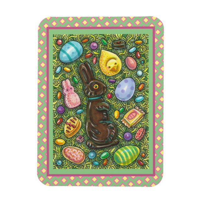 SCHOKOLADE OSTBUNNY, CHICK, EIER, GELLY BEANS MAGNET (Vertikal)