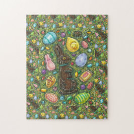 SCHOKOLADE OSTBUNNY, CHICK, EIER, GELLY BEANS PUZZLE