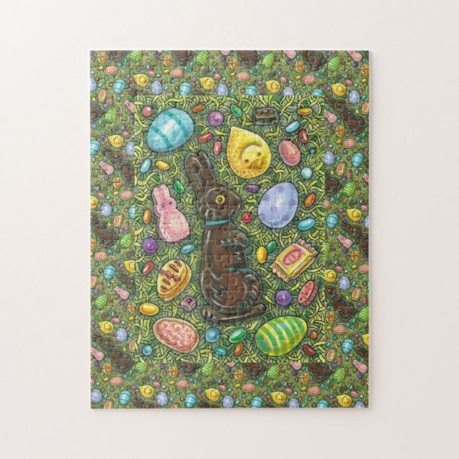 SCHOKOLADE OSTBUNNY, CHICK, EIER, GELLY BEANS PUZZLE (Vertikal)