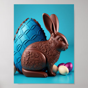 Schokolade Osterhase und Eier Poster