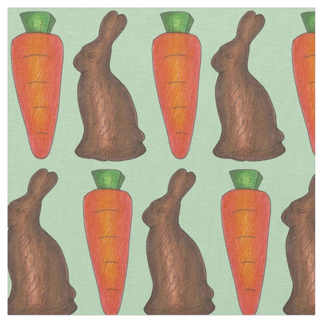 Schokolade Ostern Bunny Rabbit Carrots Candy Stoff (Nahaufnahme)