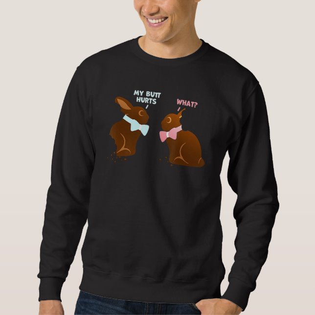 Schokolade Ostern Korb Funny Teens Mein Hintern Sweatshirt (Vorderseite)