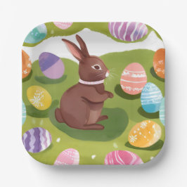 Schokolade Ostersonne | Niedliche Frühlingseier Pappteller