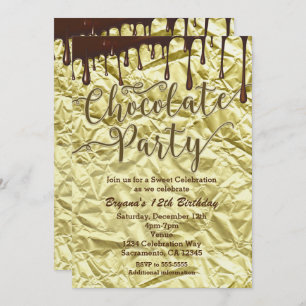 Schokolade Party Gold Imitate Foil Wrapper Einladu Einladung