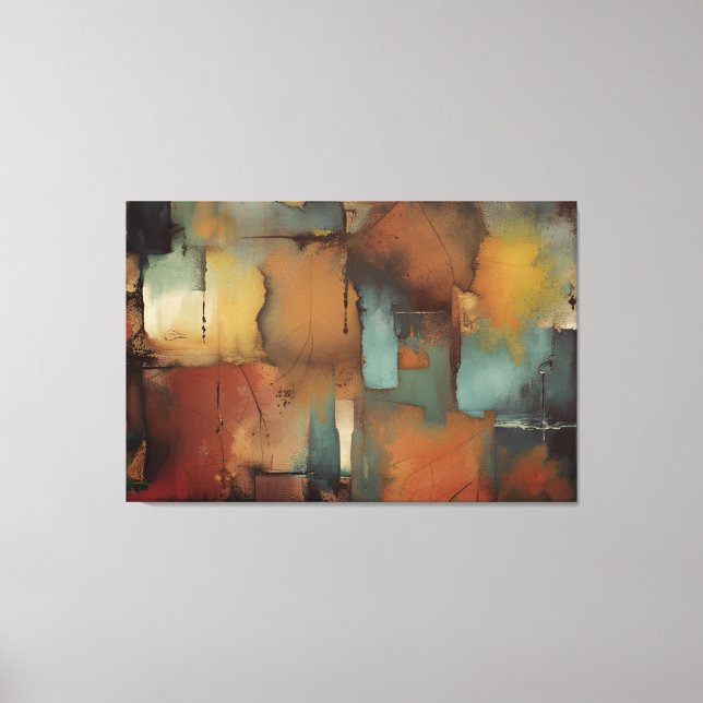Schokolade Patchwork Abstrakt Leinwanddruck (Vorderseite)