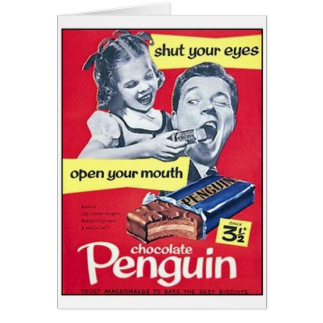 Schokolade Penguin Vintage Ad (Vorne)