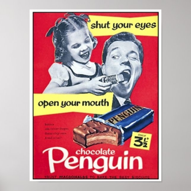 Schokolade Penguin Vintage Ad Poster (Vorne)
