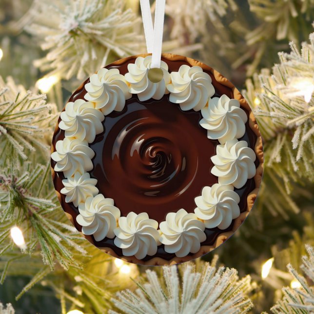 Schokolade Pudding Pie Personalisiert Weihnachten Ornament Aus Metall (InSitu)