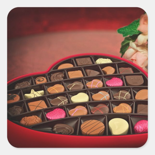 Schokolade Quadratischer Aufkleber (Vorderseite)