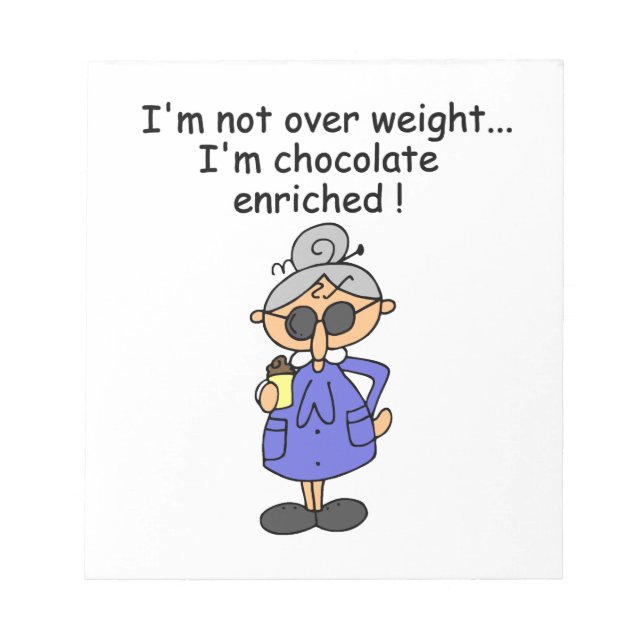 Schokolade reicherte Spaß an Notizblock (Vorderseite)